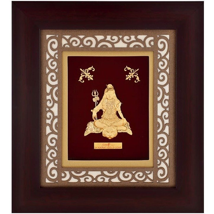 Shivji carving frame in 24k gold mg...