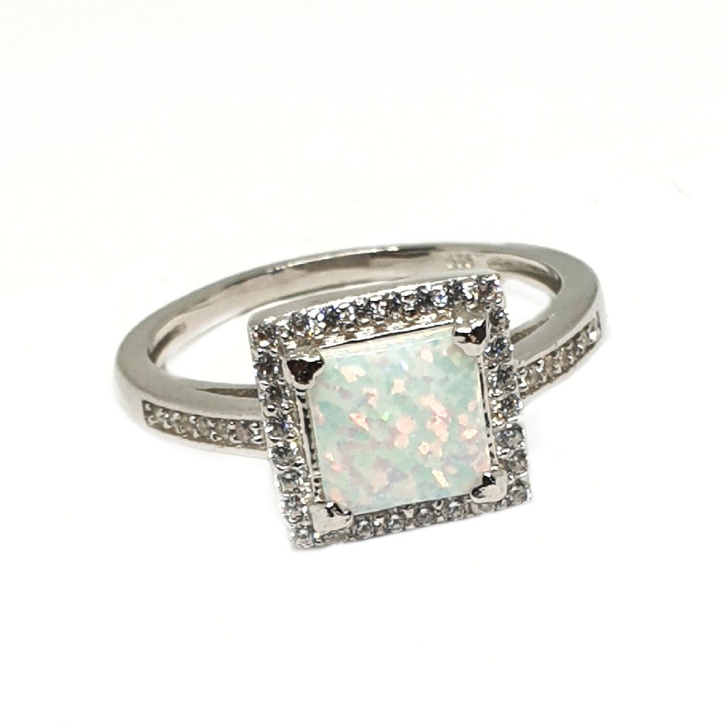 925 Sterling Silver Square Shaped Ring MGA - LRS3371