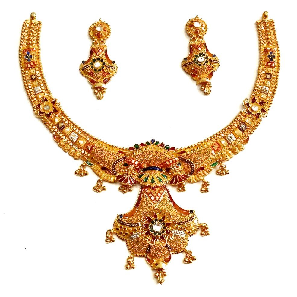 916 Gold Kalkatti Meenakari Rajwadi...