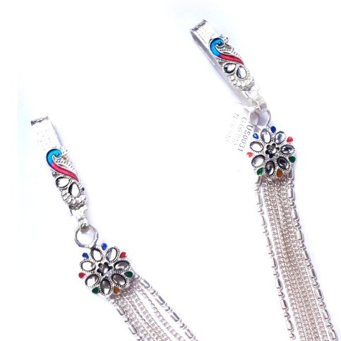 Flowers shape silver kandora mga - jus0031