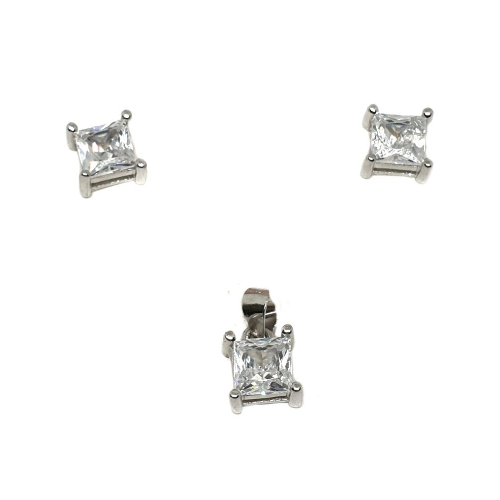 925 Sterling Silver Square Shaped P...