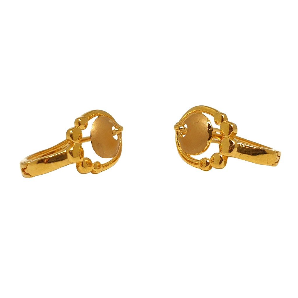 18K Plain Gold Designer Earrings MG...