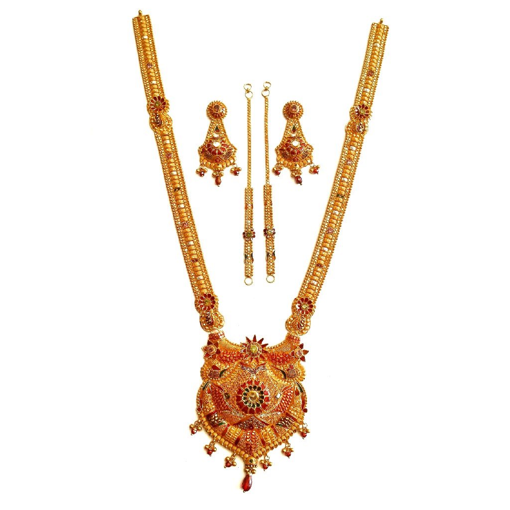 22k Gold Kalkatti Meenakari Flowers...