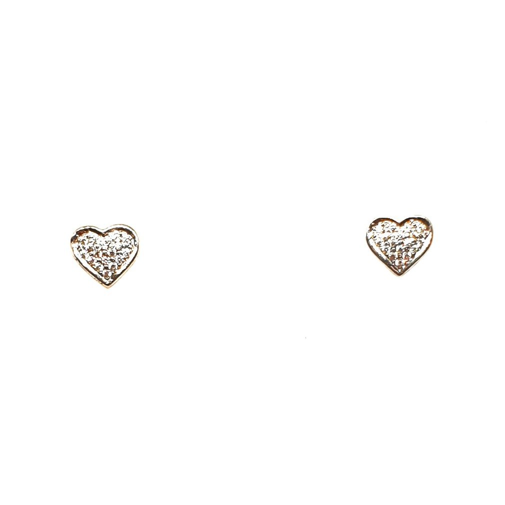 18K Rose Gold Heart  Shape Earrings...