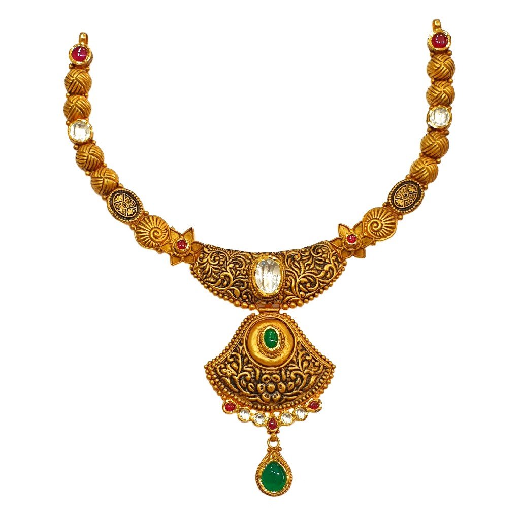 22K Gold Antique Designer Necklace...