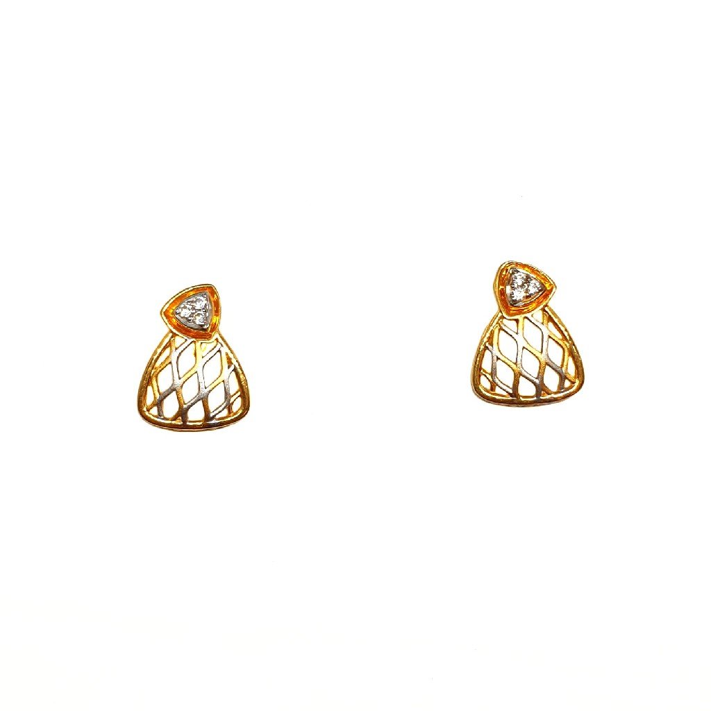 22K Gold Modern Matte Finish Earrings MGA - BTG0480