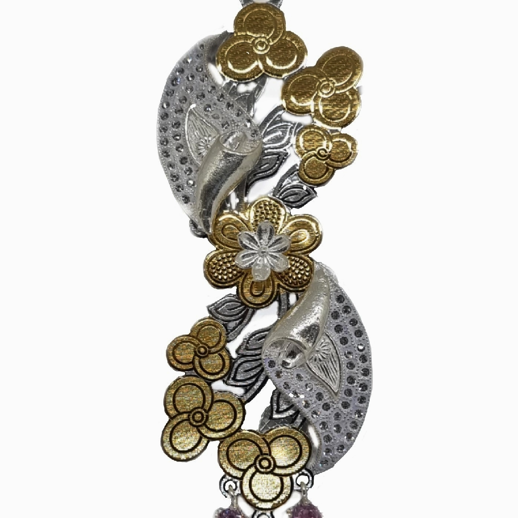 Latest ethnic Florals Design Silver Juda MGA - JUS0105